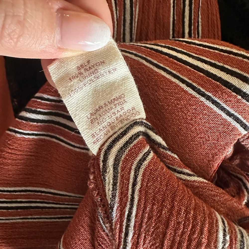 Striped Rust Jumpsuit - Picture 5 of 6